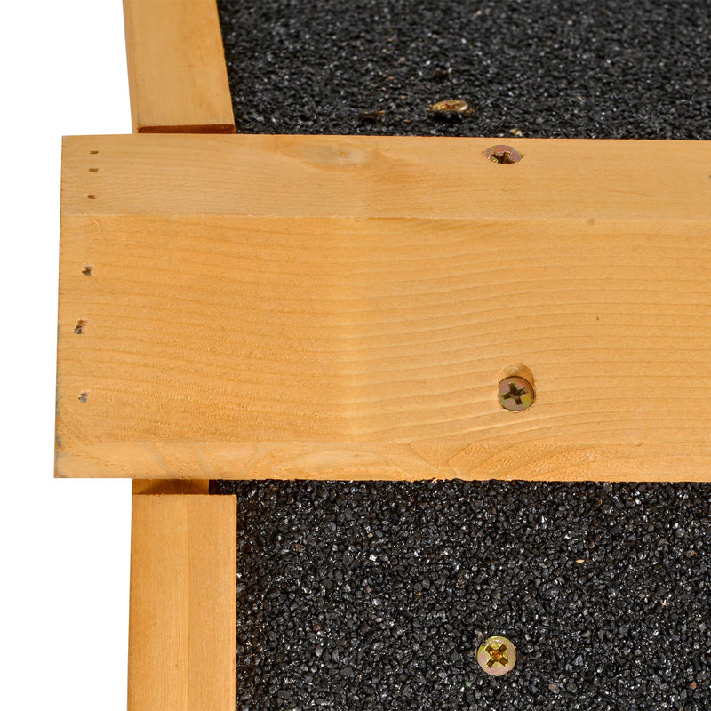 Elevated Wooden Rabbit Hutch with Run for Outdoor Use Ideal for Guinea Pigs Light Yellow