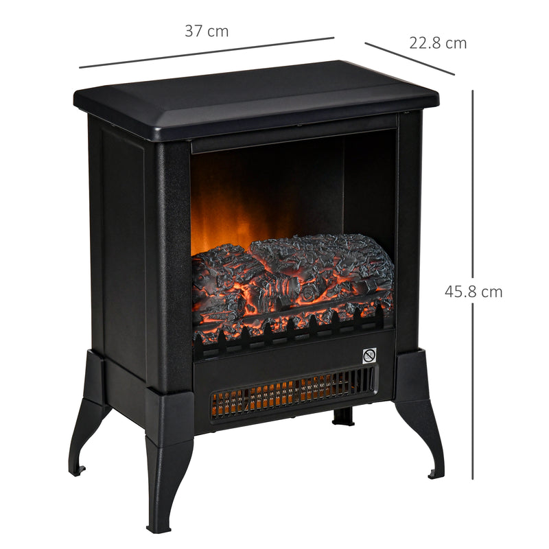 Freestanding Electric Fireplace Heater for Quick Warmth and Cosy Flame Effect Black