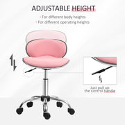Adjustable Swivel Beauty Salon Stool With Wheels For Spa Or Home Use, Pink
