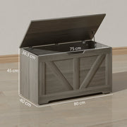 100L Large Storage Box With Safety Hinges Ideal for Home Organisation Charcoal, Grey