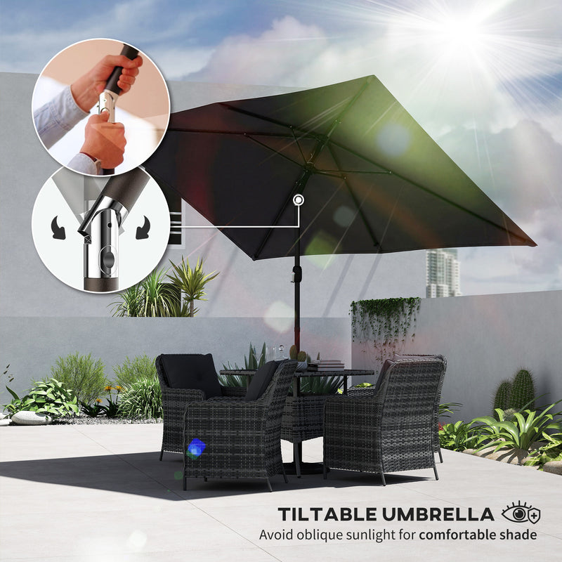 3x2m Garden Parasol with Adjustable Tilt for Reliable Shade on Patio or Outdoor Dining