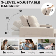 Two Seater Pull Out Sofa Bed with Storage Ideal for Guests and Small Spaces, Beige