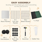 Small Pet Cage and Playpen with Waterproof Mat for Easy Cleaning Black AOSOM