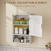 Wall Mounted Bathroom Cabinet With Adjustable Shelves For Compact Storage White AOSOM