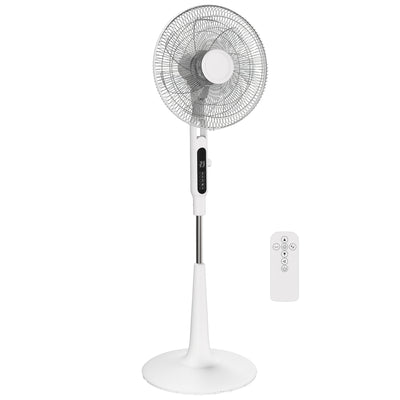 Pedestal Fan with Insect Repellent Slot and Quiet Cooling for Bedrooms and Living Rooms White AOSOM