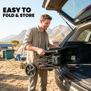 Festival Trolley for Camping and Outdoor Events with Folding Frame and Cup Holders Black Outsunny