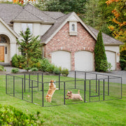 16 Panel Heavy Duty Puppy Playpen for Small and Medium Dogs Indoor Outdoor Use Grey AOSOM