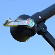 Light Brown 27m Cantilever Garden Parasol With Crank Handle For Shaded Outdoor Seating