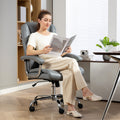 Heavy Duty Executive Office Chair with Spring Cushion Support PU Leather Grey