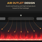 102cm Electric Wall Mounted Fireplace With Remote Control And 9 Flame Colours, Black