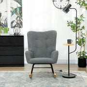 Grey Teddy Fleece Rocking Chair with Wooden Base by HOMCOM