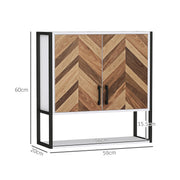 Walnut Wall Mounted Bathroom Cabinet With Adjustable Shelf and Double Doors by HOMCOM