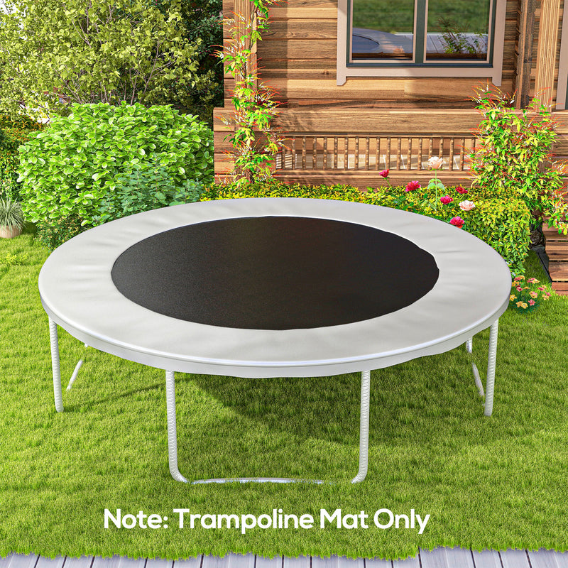 12ft Trampoline Replacement Mat with Spring Tool and 72 V Hooks for Outdoor Use Black AOSOM
