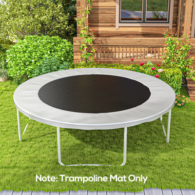 12ft Trampoline Replacement Mat with Spring Tool and 72 V Hooks for Outdoor Use Black AOSOM