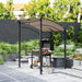 Khaki BBQ Grill Gazebo Tent 2.2 x 1.5 m with Metal Frame and Hooks for Outdoor Shade by Outsunny