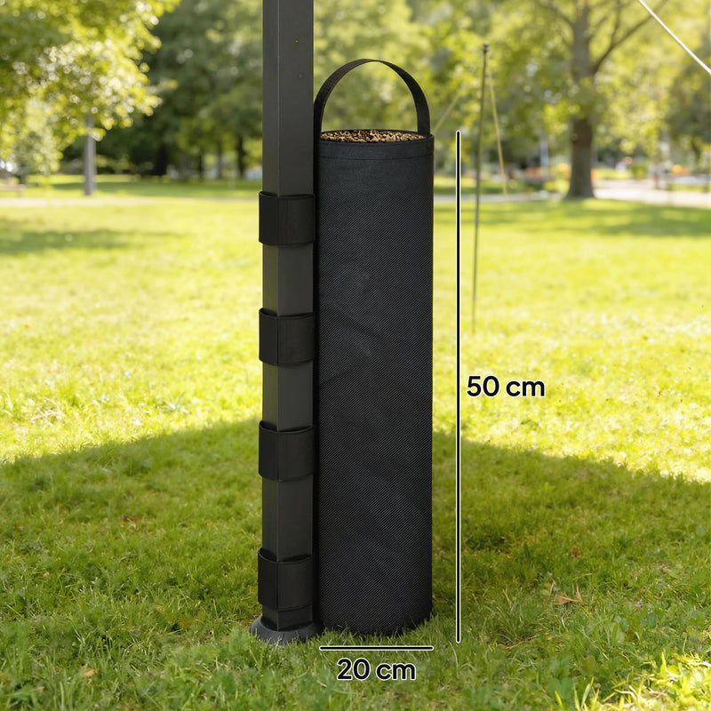 Gazebo and Tent Sandbag Weights Set of 8 for Secure Outdoor Shelters Black