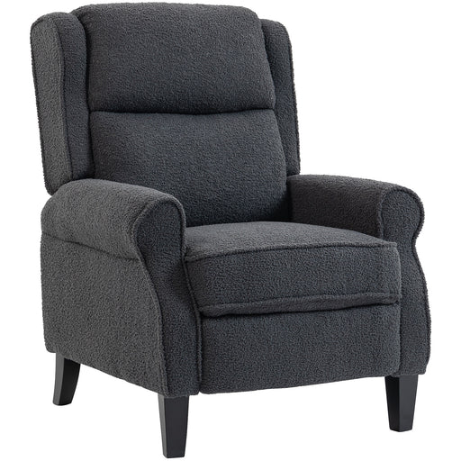 Recliner Armchair with 132 Degree Backrest and Extended Footrest for Home Comfort Dark Grey