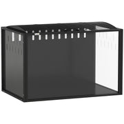 Hamster Cage with Spacious Interior and Easy Access for Cleaning and Feeding Black Transparent AOSOM