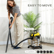 1200W Wet and Dry Vacuum Cleaner With Blower and Triple Filters for Home or Workshop Black AOSOM
