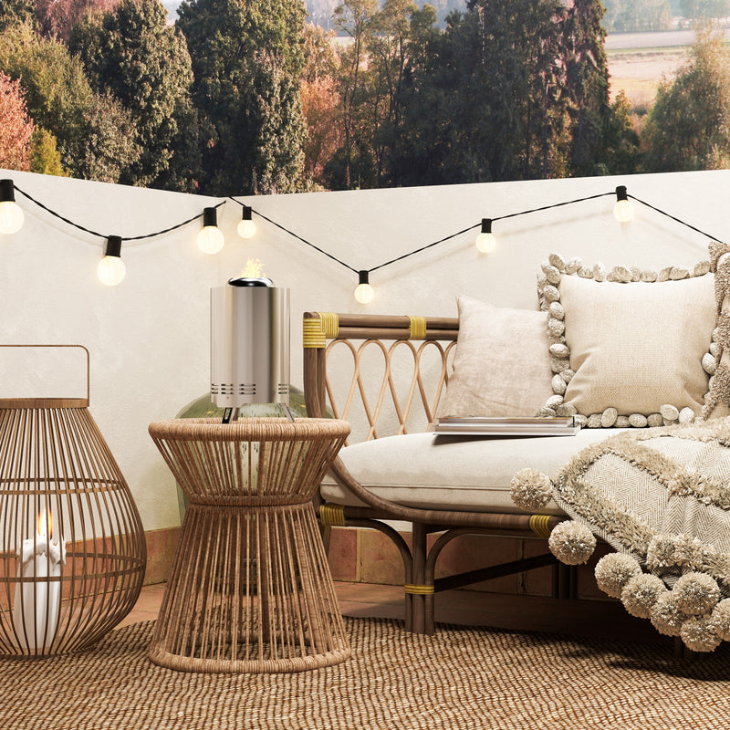 Smokeless Stainless Steel Fire Pit 16x16 cm Portable Wood Burning with Poker by Outsunny