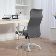 Grey High Back Fabric Office Chair Ergonomic Design For Home Or Work Desk Comfort