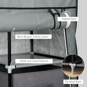 Dark Grey Fabric Portable Wardrobe With Hanging Rail and Storage Drawers by HOMCOM