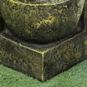 4 Tier Garden Water Fountain Feature with Stone Effect Bowls and Adjustable Water Flow