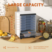 White Food Dehydrator with Seven Trays and Adjustable Temperature 40-70 Degrees Centigrade by HOMCOM
