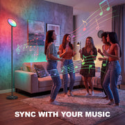 Smart Floor Lamp with Customisable Colour and Adjustable Head for Living Room Lighting Black Homcom