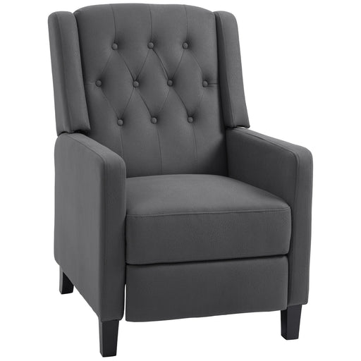 Wingback Recliner Armchair with Leg Rest for Home Theatre Comfort Deep Grey