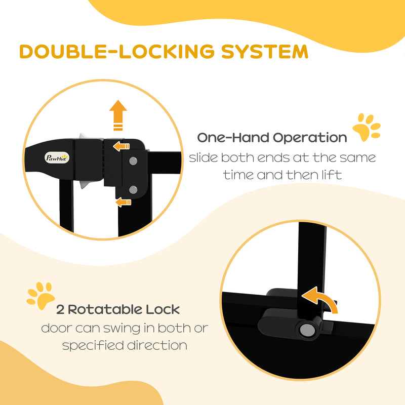 Extra Tall Dog Safety Stair Gate With Auto Close For Doorways And Hallways Adjustable Black