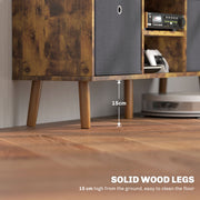 Rustic Brown TV Cabinet Stand for TVs up to 50 Inches with Foldable Drawers by HOMCOM