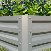 Set of Two Light Grey Steel Planter Boxes 60 x 60cm for Garden and Patio by Outsunny
