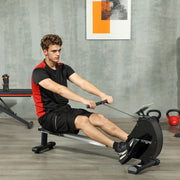 Folding Magnetic Rowing Machine with 16 Resistance Levels in Black for Home Fitness by SPORTNOW AOSOM