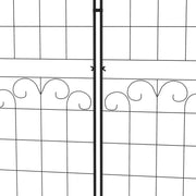 Set of 2 Metal Garden Trellis Panels with Floral Design for Climbing Plant Support