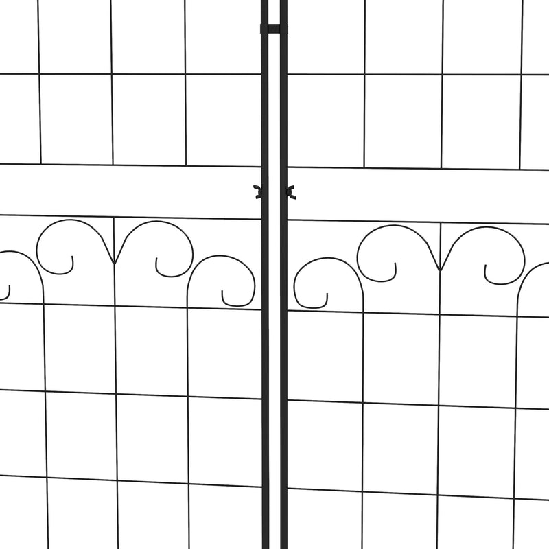 Set of 2 Metal Garden Trellis Panels with Floral Design for Climbing Plant Support