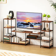 Industrial TV Stand for TVs up to 55 Inches with Storage Shelves for Living Room Use