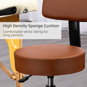Swivel Salon Chair with Adjustable Height and Padded Seat for Hairdressers Brown