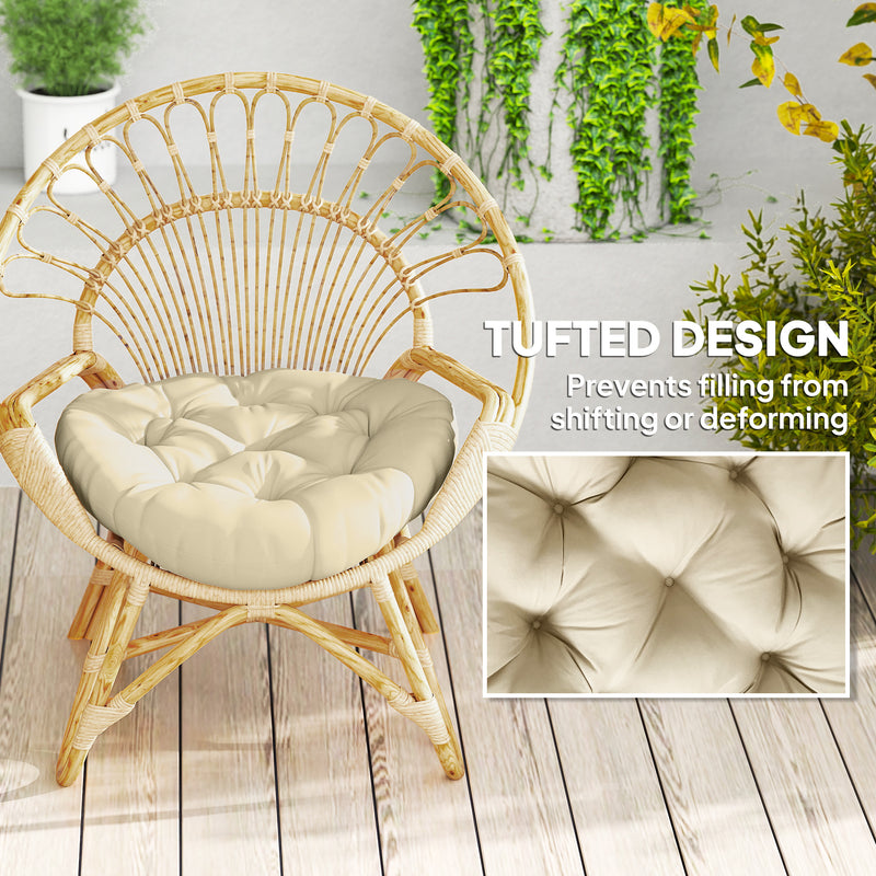 Set of Two Beige 60cm Outdoor Cushions Weather Resistant by Outsunny