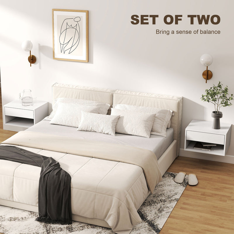 Floating Bedside Tables, White