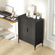 Lockable Metal Storage Cabinet With Adjustable Shelves Ideal For Office Or Garage Use Black
