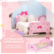 3 Piece Kids Bedroom Furniture Set with Bed Dressing Table and Stool for Ages 3 to 6 Pink AOSOM