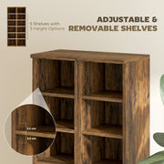 CD and Media Storage Shelves Set of 2 for Organising CDs Games and Books Rustic Brown AOSOM