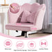 Pink Velvet Feel Petal Back Swivel Office Chair With Cushion and Adjustable Height by HOMCOM