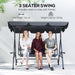 Grey 3 Seater Garden Swing Chair with Adjustable Canopy and Rattan Seat by Outsunny