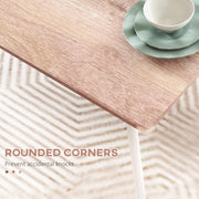 5 Piece Space Saving Dining Table and Chairs Set for Small Kitchens or Flats Brown White