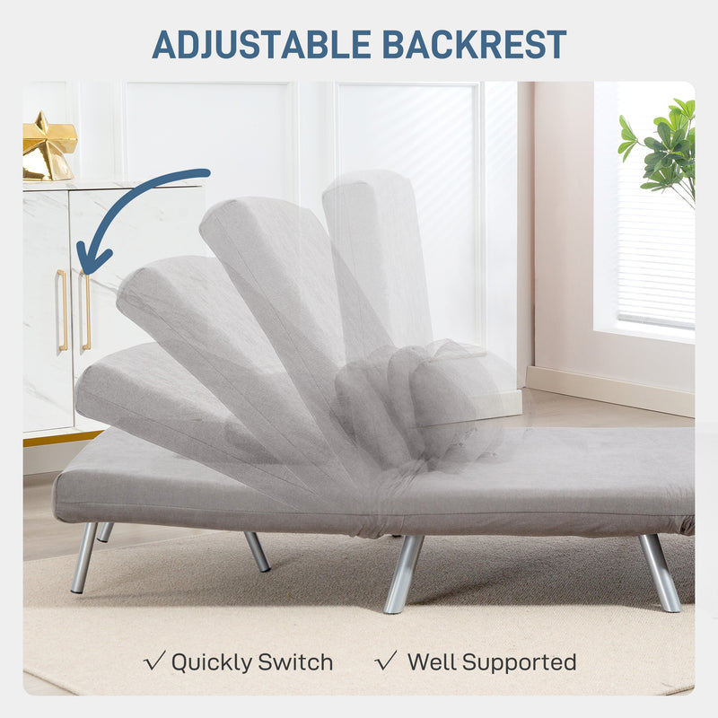 Single Sofa Bed with Velvet Feel Upholstery Ideal for Guests and Small Spaces Grey