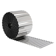 Metal Lawn Edging for Neat Garden Borders Flexible Rustproof Steel Silver Tone AOSOM