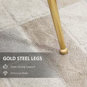 Set of 2 Velvet Dining Chairs with Gold Legs and Padded Backrest for Lounge Use Grey