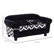 Small Pet Sofa Bed with Soft Cushion and Removable Cover for Dogs and Cats Black